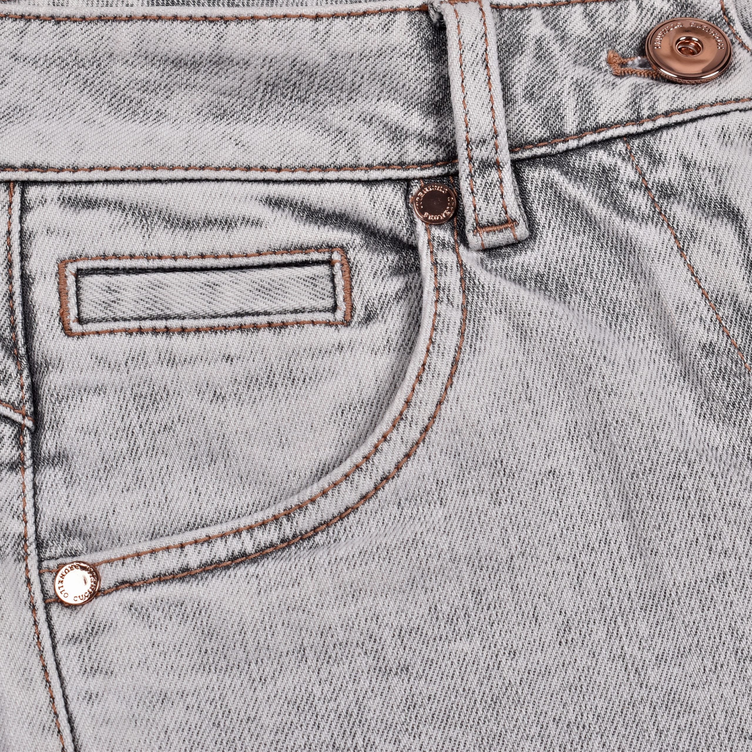 Blue Cotton Straight-Leg Jeans