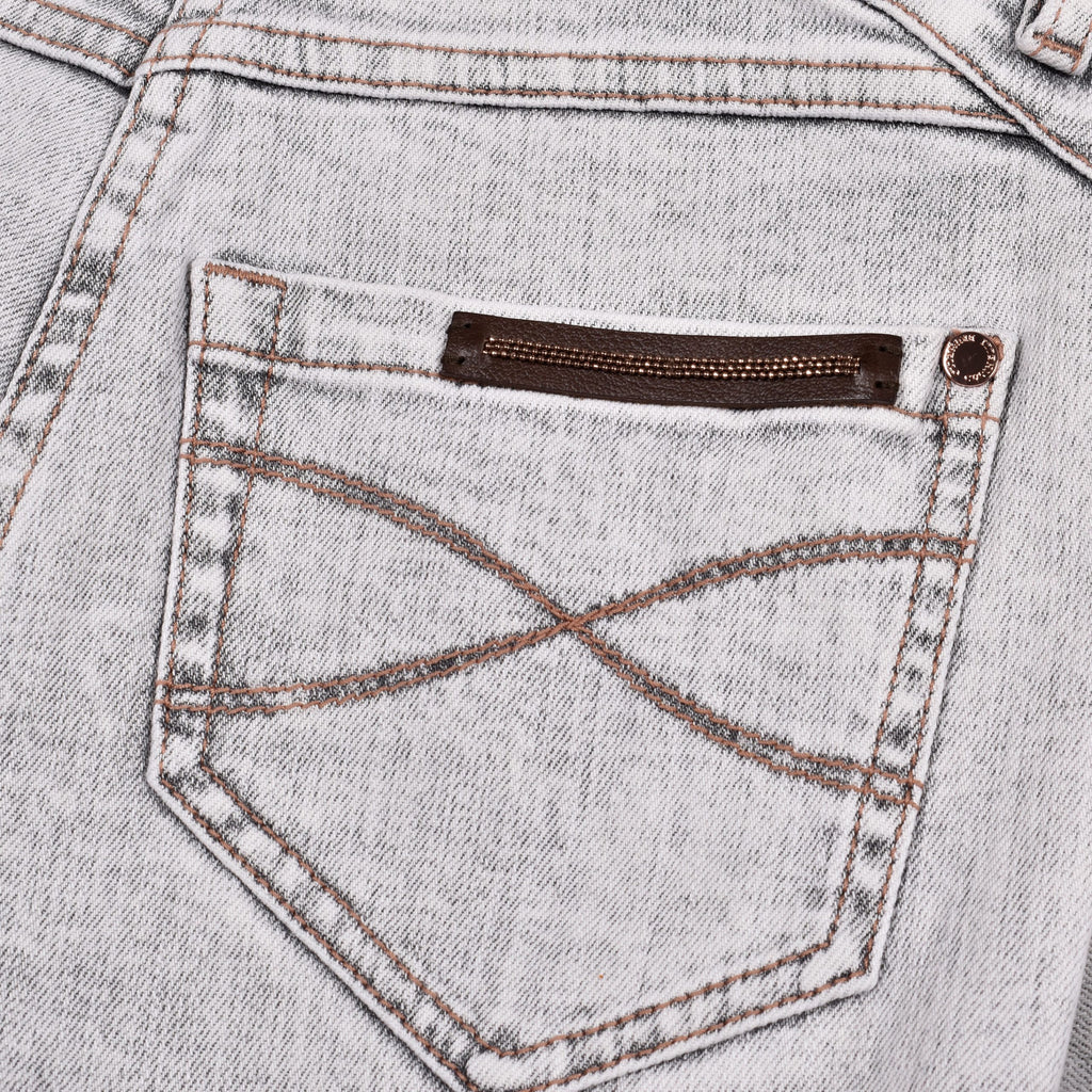 Blue Cotton Straight-Leg Jeans