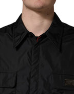 Black Logo Plaque Long Sleeves Shirt Jacket