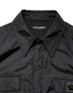 Black Logo Plaque Long Sleeves Shirt Jacket