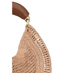 Beige Raffia Shoulder Bag