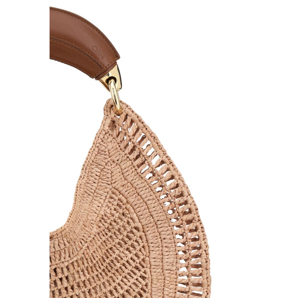 Beige Raffia Shoulder Bag