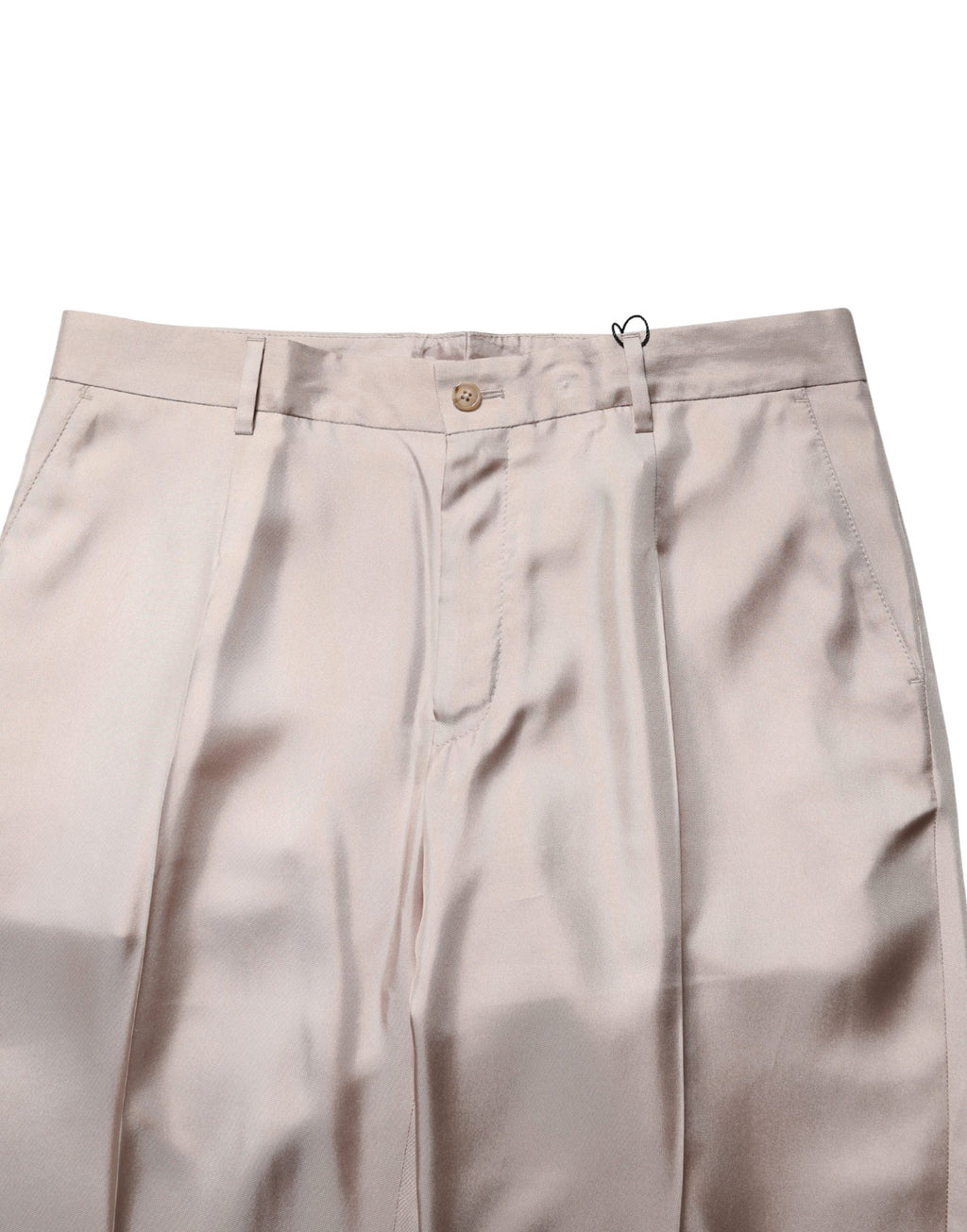 Beige Silk Straight Formal DressTrouser Pants