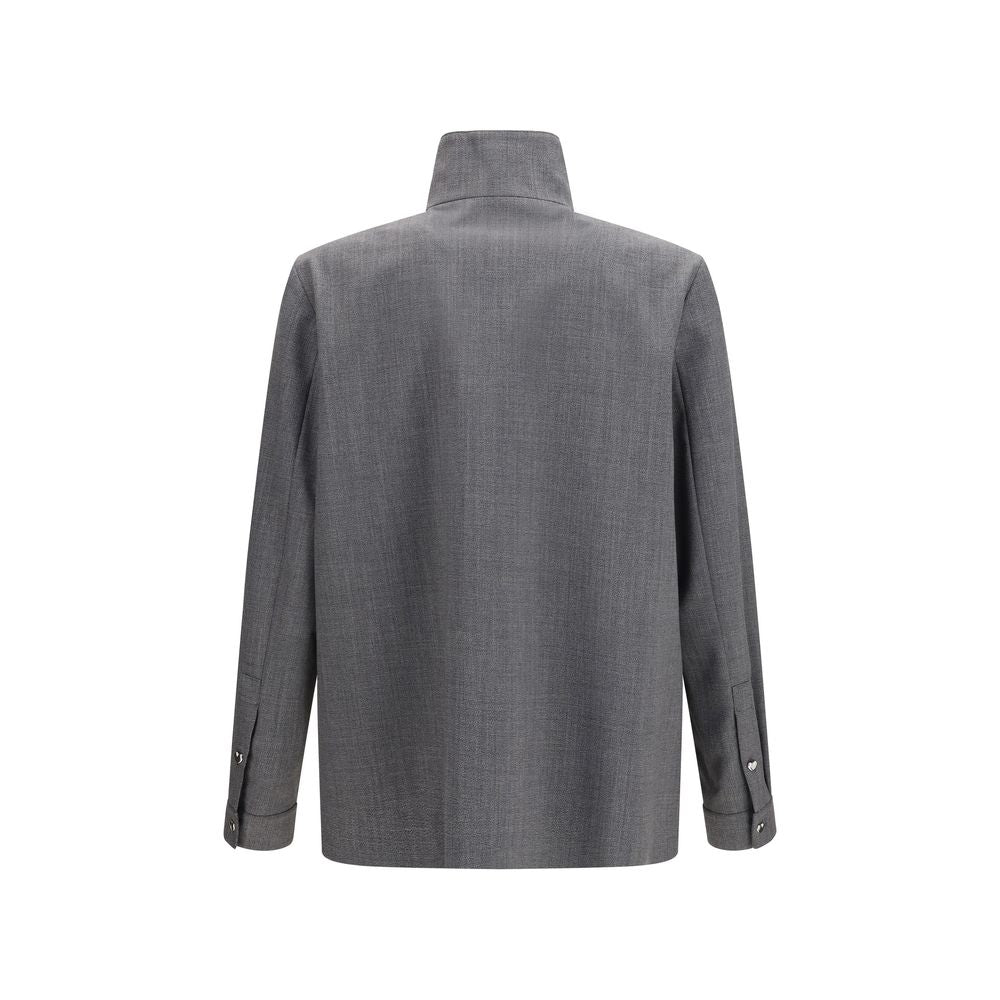 Gray Polyester Coat