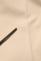 Beige Cotton Straight Men Dress Trouser Pants