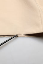 Beige Cotton Straight Men Dress Trouser Pants