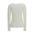 Beige Cotton Long Sleeve T-Shirt