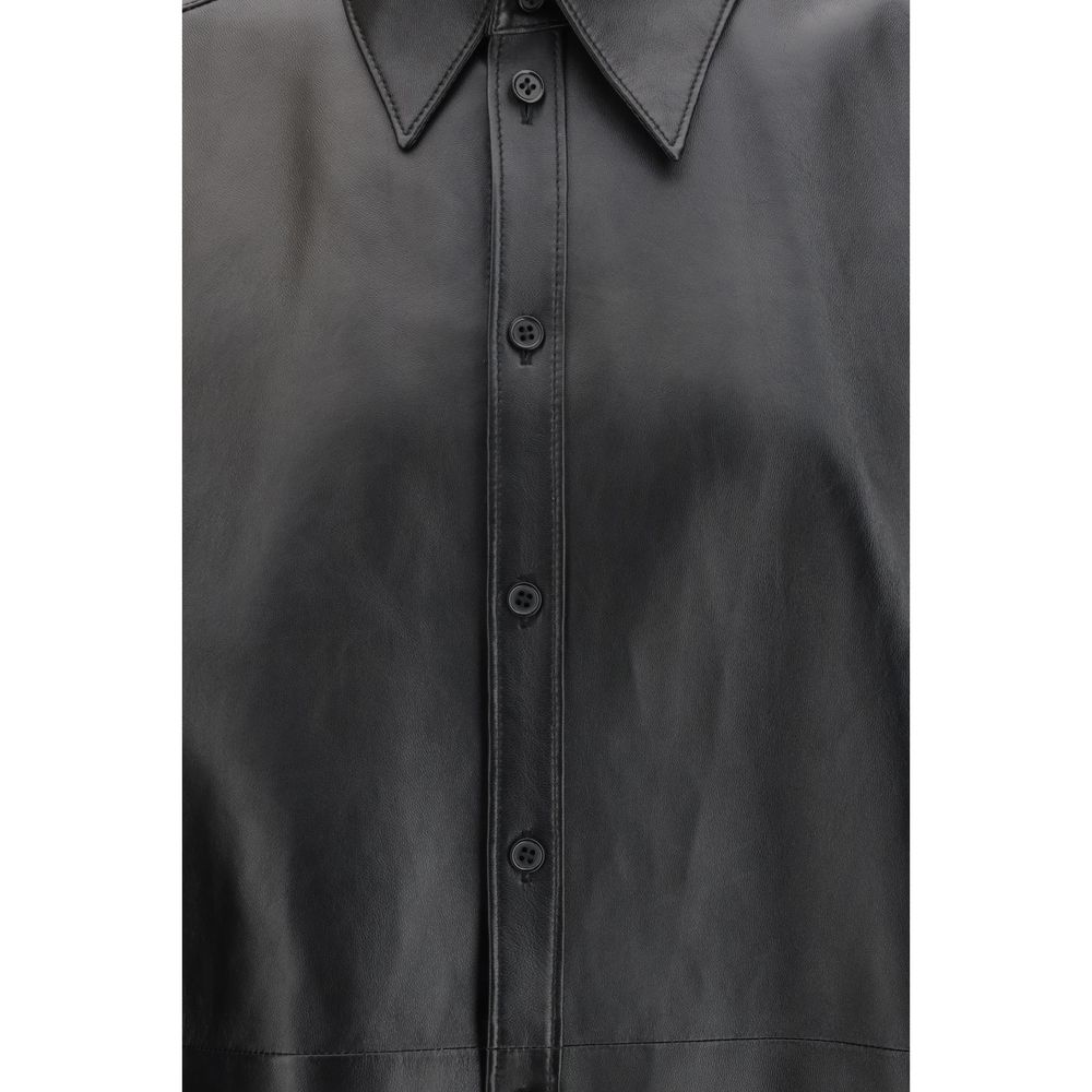 Black Leather Dress Shirt