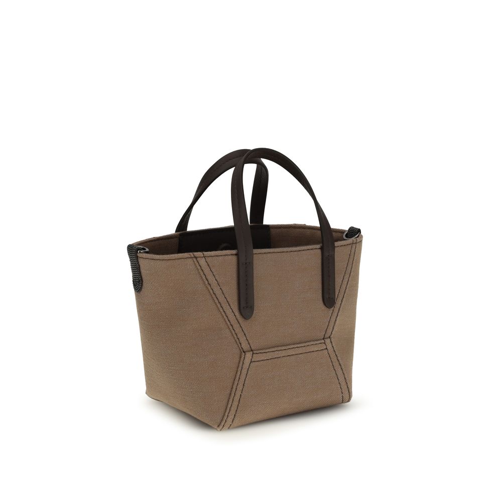 Beige Cotton Handbag
