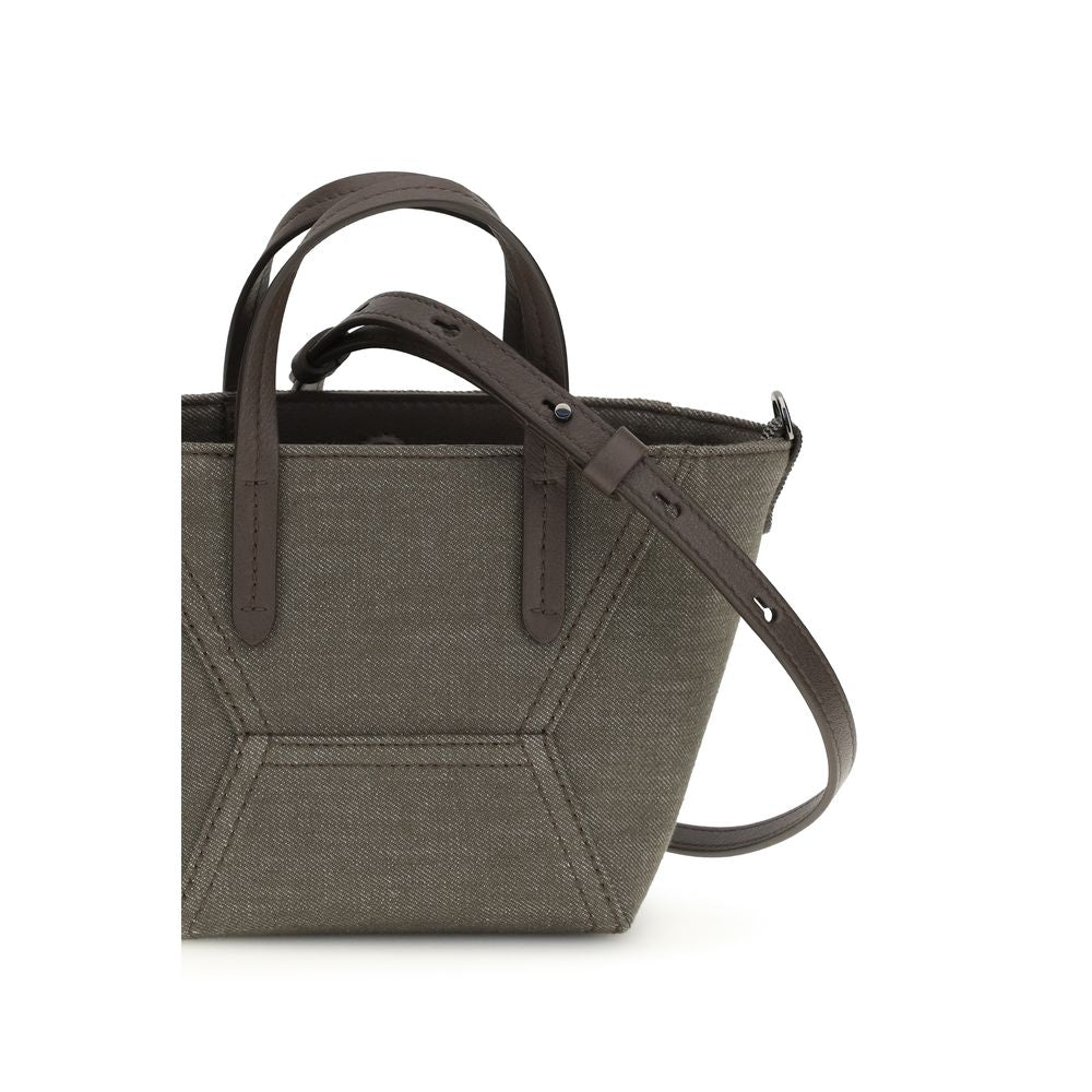 Bicolor Cotton Handbag