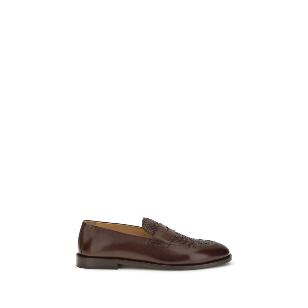 Brown Calf Leather Bos Taurus Slip-On Loafers