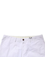 White Mid Waist Skinny Chino Casual Trouser Pants