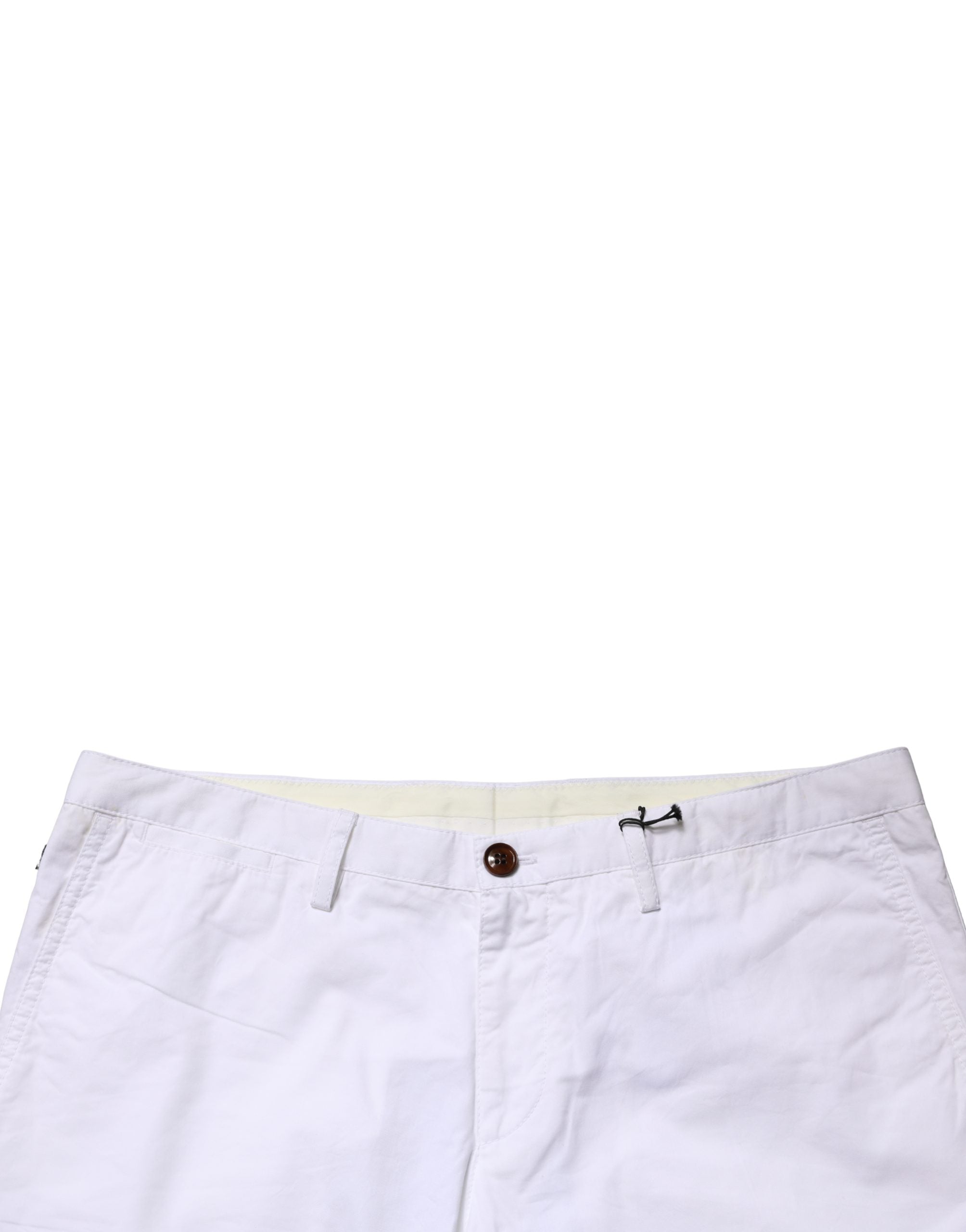White Mid Waist Skinny Chino Casual Trouser Pants