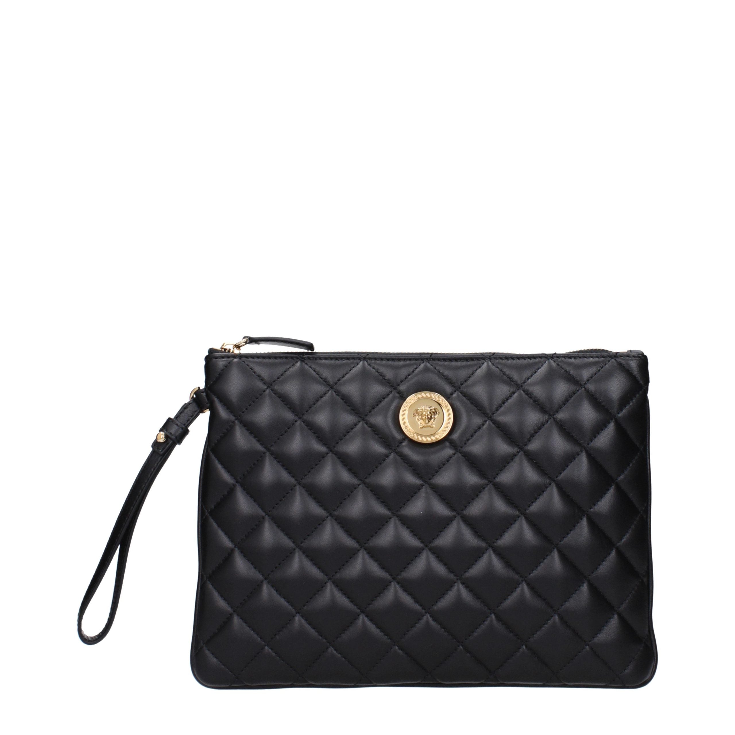 Black Leather Clutch Bag