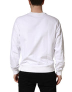 White Cotton Crew Neck Sweatshirt Sweater