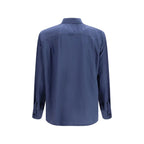 Blue Viscose Dress Shirt