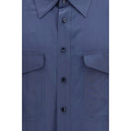 Blue Viscose Dress Shirt