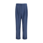 Blue Silk Dress Pants