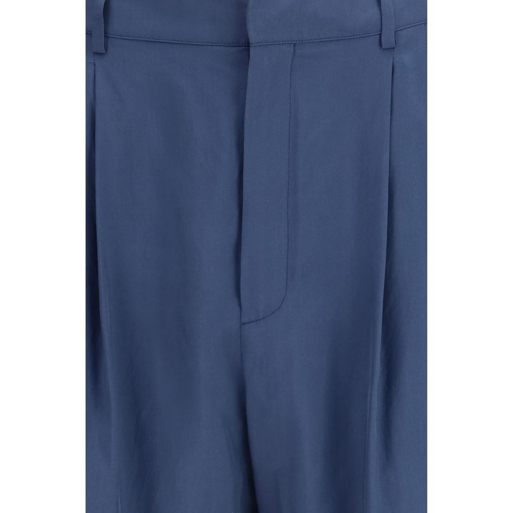 Blue Silk Dress Pants
