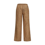 Brown Linen Casual Pants