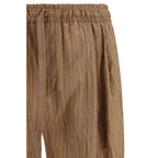 Brown Linen Casual Pants