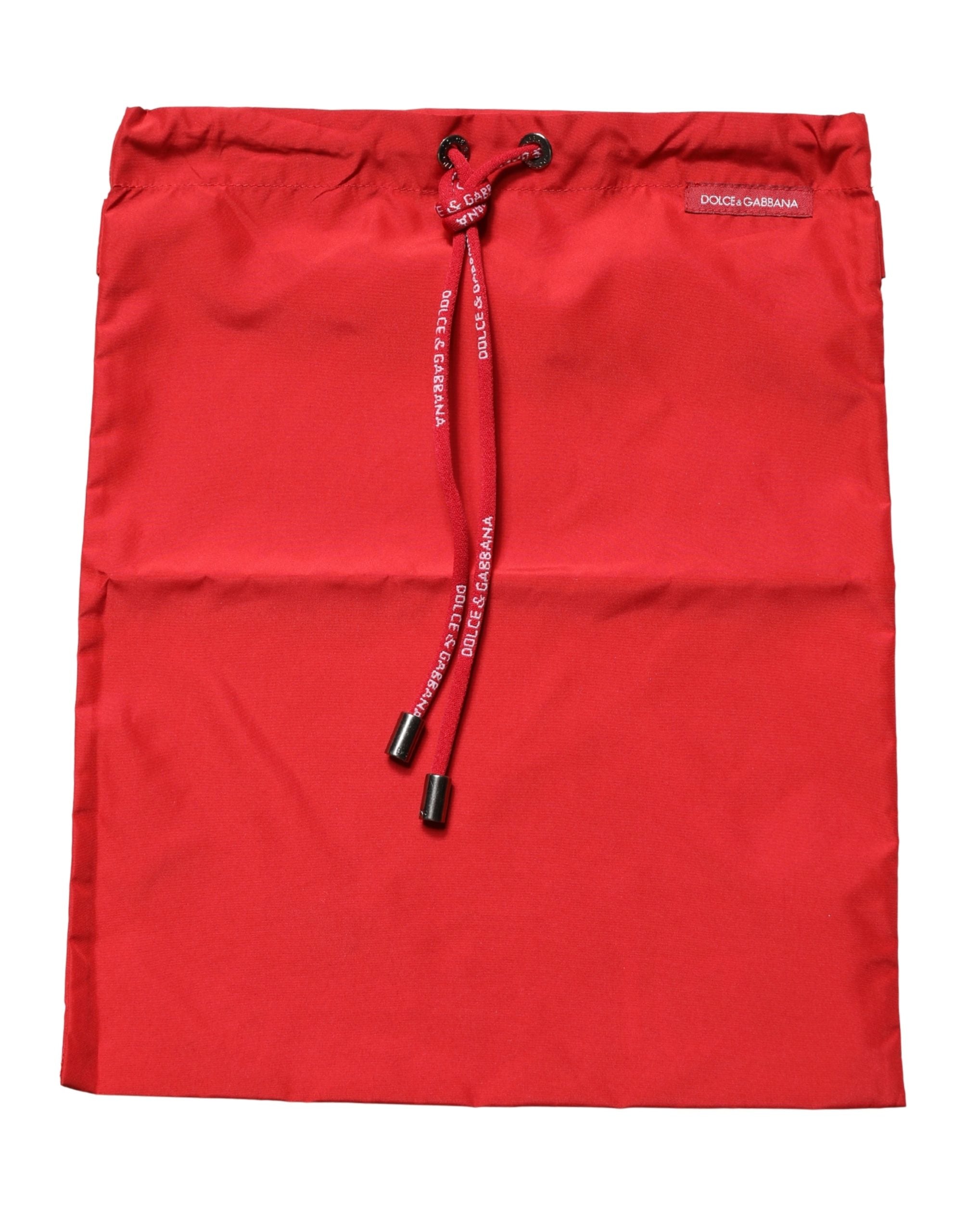 Red Polyester Men Drawstring Shorts Swimwear