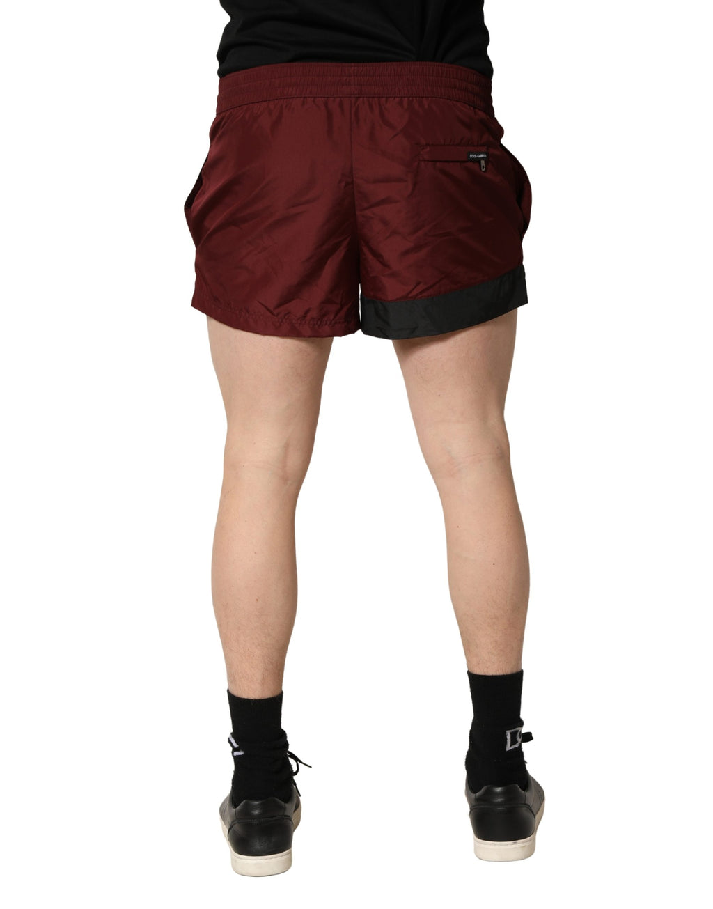 Maroon Polyester Drawstring Shorts Swimwear