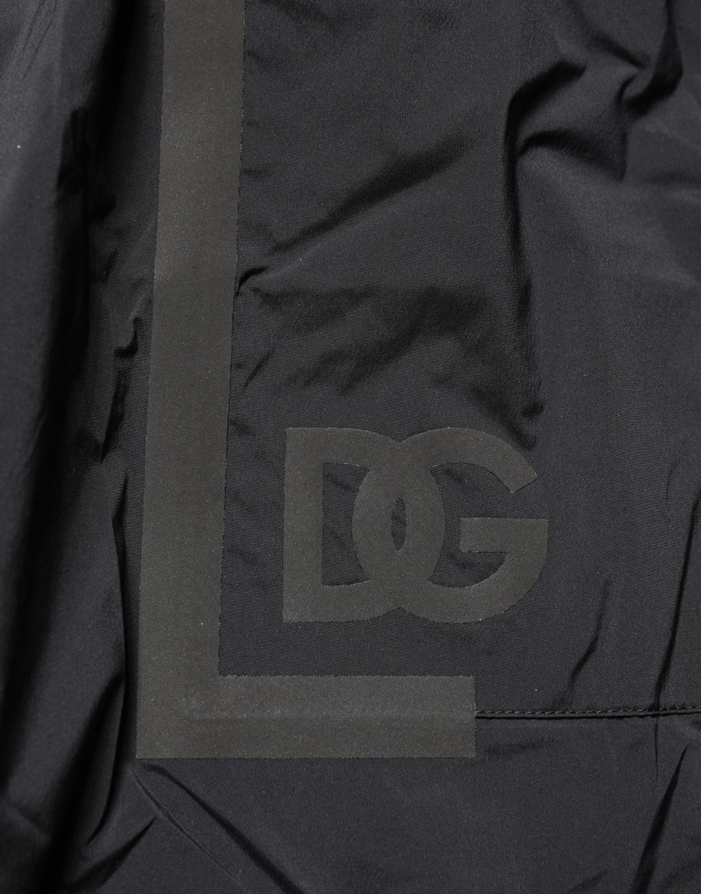 Black Nylon Elastic Waist Swim Shorts Swimwear