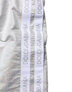 Silver Polyester Drawstring Men Shorts Swimwear