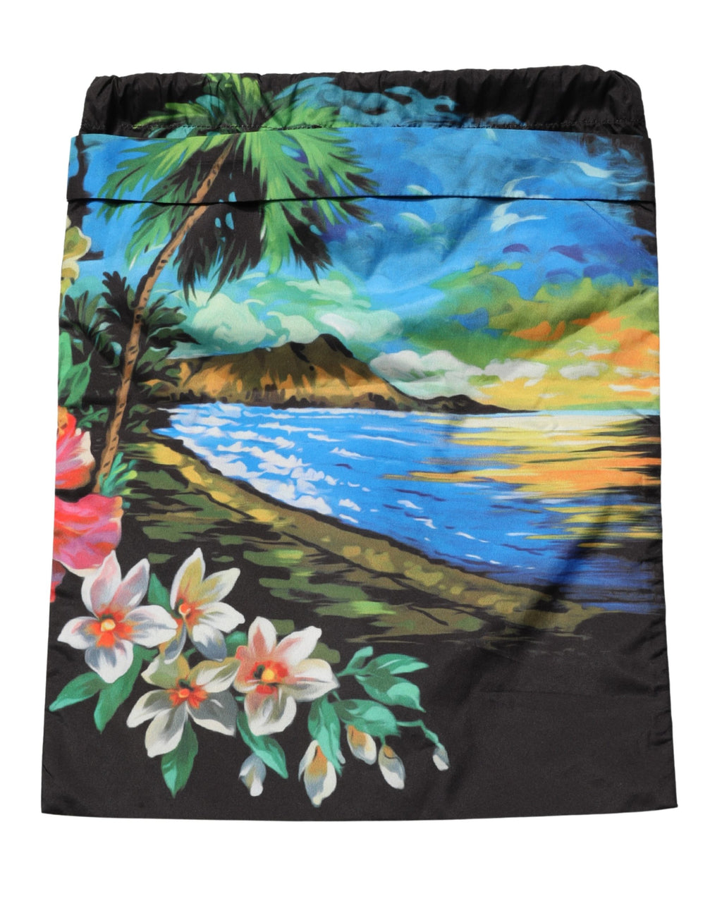 Black Tropical Hawaiian Trunks Shorts Swimwear
