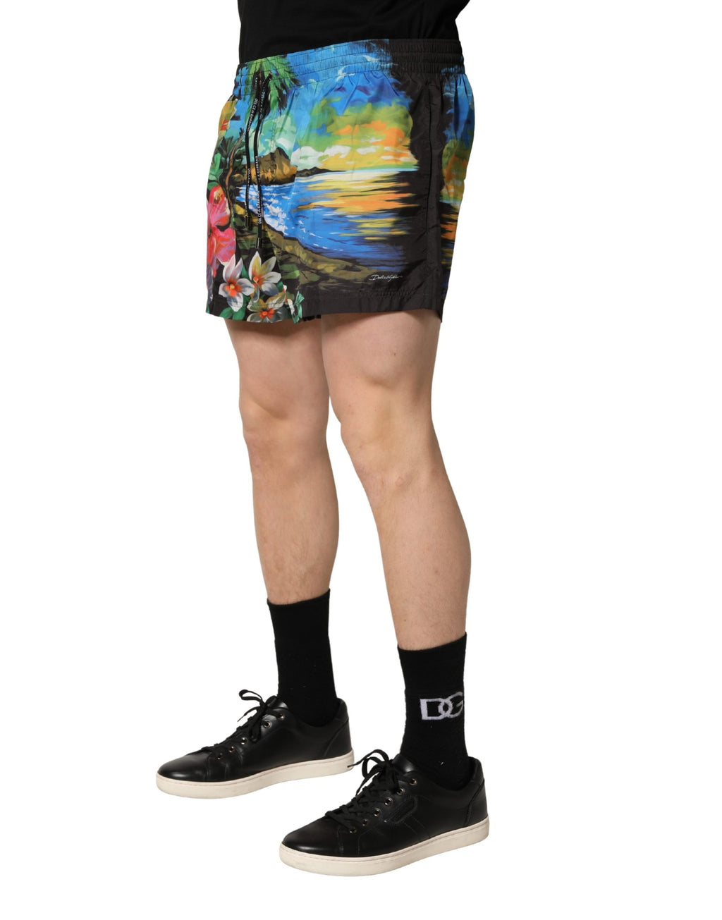 Black Tropical Hawaiian Trunks Shorts Swimwear