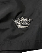 Black Polyester Drawstring Men Shorts Swimwear