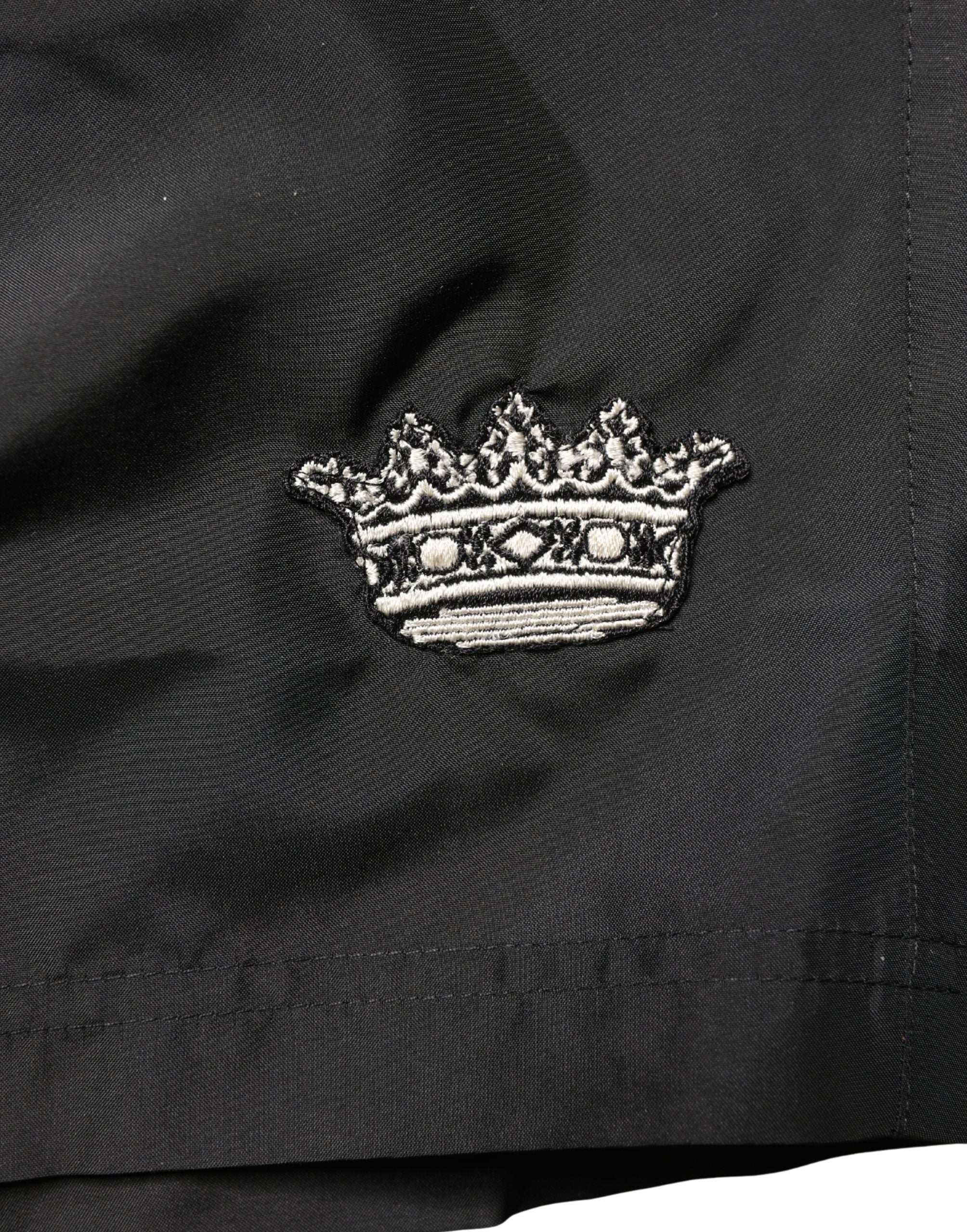 Black Polyester Drawstring Men Shorts Swimwear