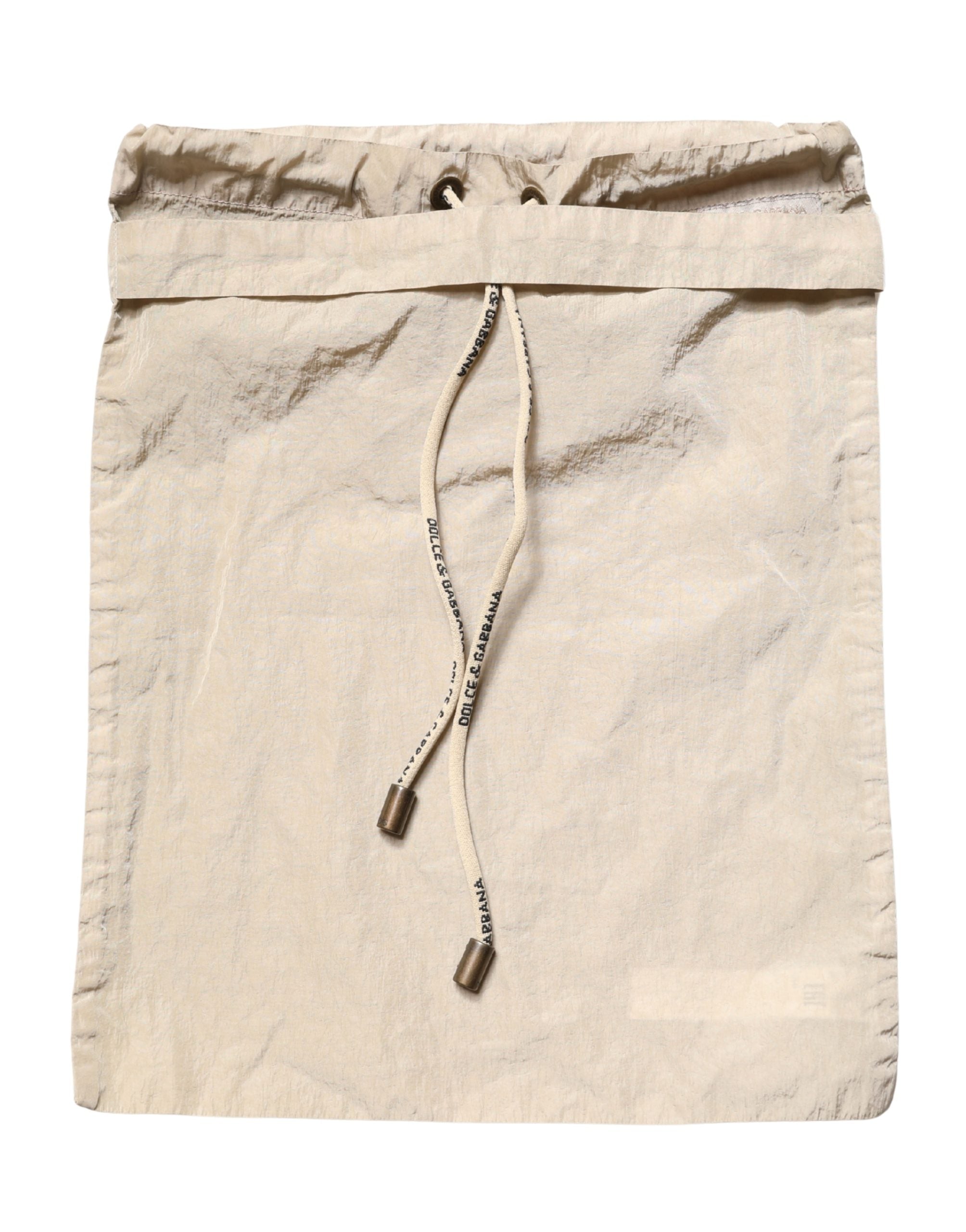 Brown Nylon Drawstring Swim Shorts Swimwear