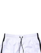 White Drawstring Men Swim Shorts Swimwear