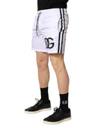 White Drawstring Men Swim Shorts Swimwear