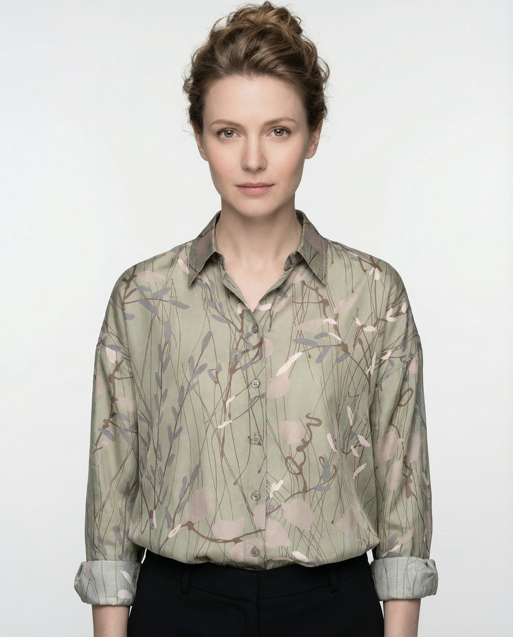 Bicolor Silk Pattern Shirt
