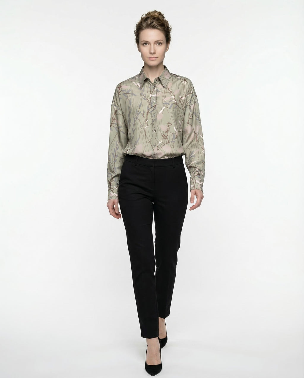 Bicolor Silk Pattern Shirt