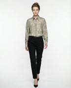 Bicolor Silk Pattern Shirt