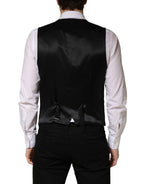 Black Wool Single Breasted Men Waistcoat Vest
