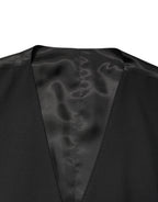 Black Wool Single Breasted Men Waistcoat Vest
