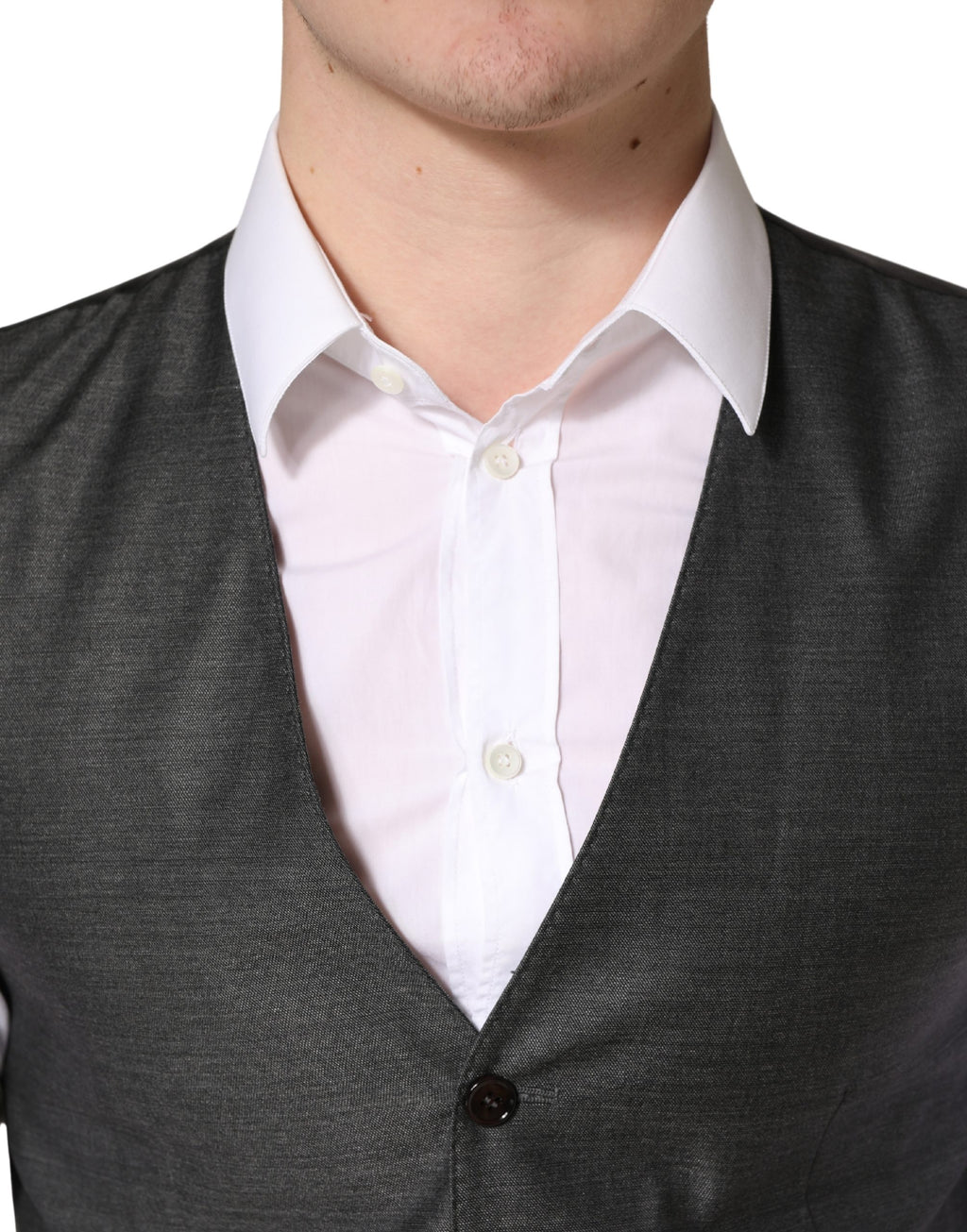 Dark Gray Wool Dress Formal Waistcoat Vest