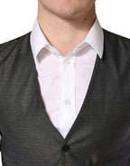 Dark Gray Wool Dress Formal Waistcoat Vest
