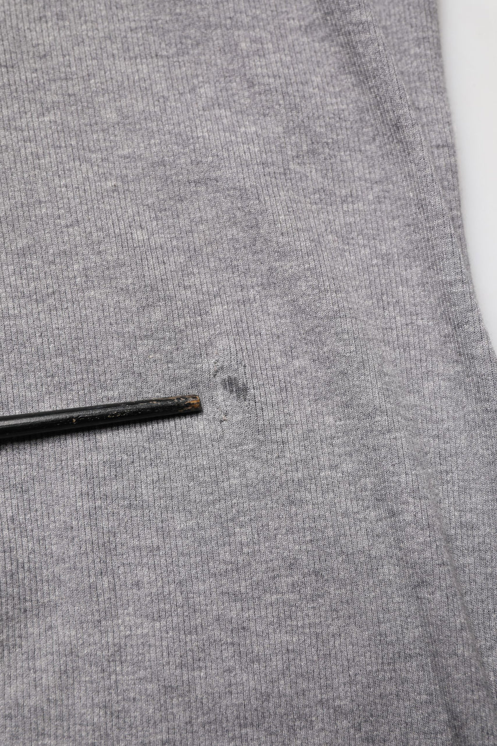Gray Ribbed Cotton Long-Sleeve Henley  T-shirt