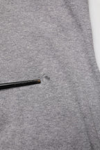 Gray Ribbed Cotton Long-Sleeve Henley  T-shirt
