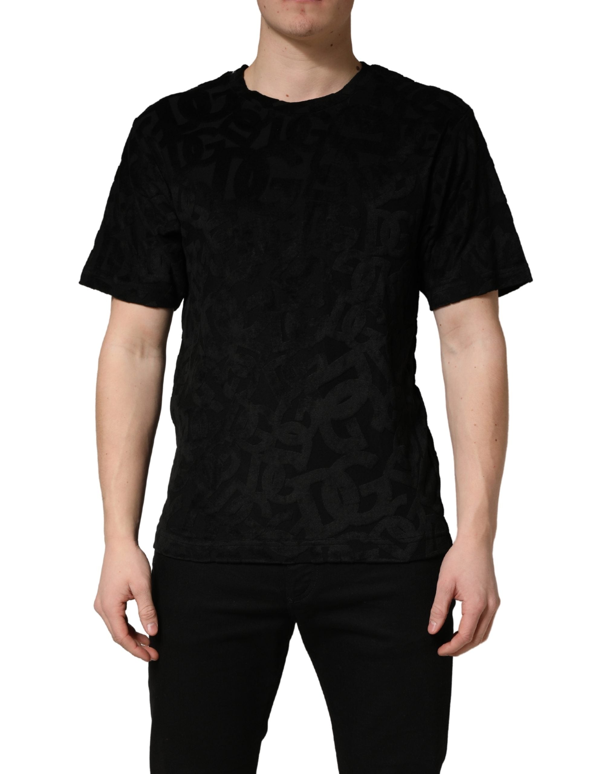 Black DG Mania Logo Print Casual  T-shirt