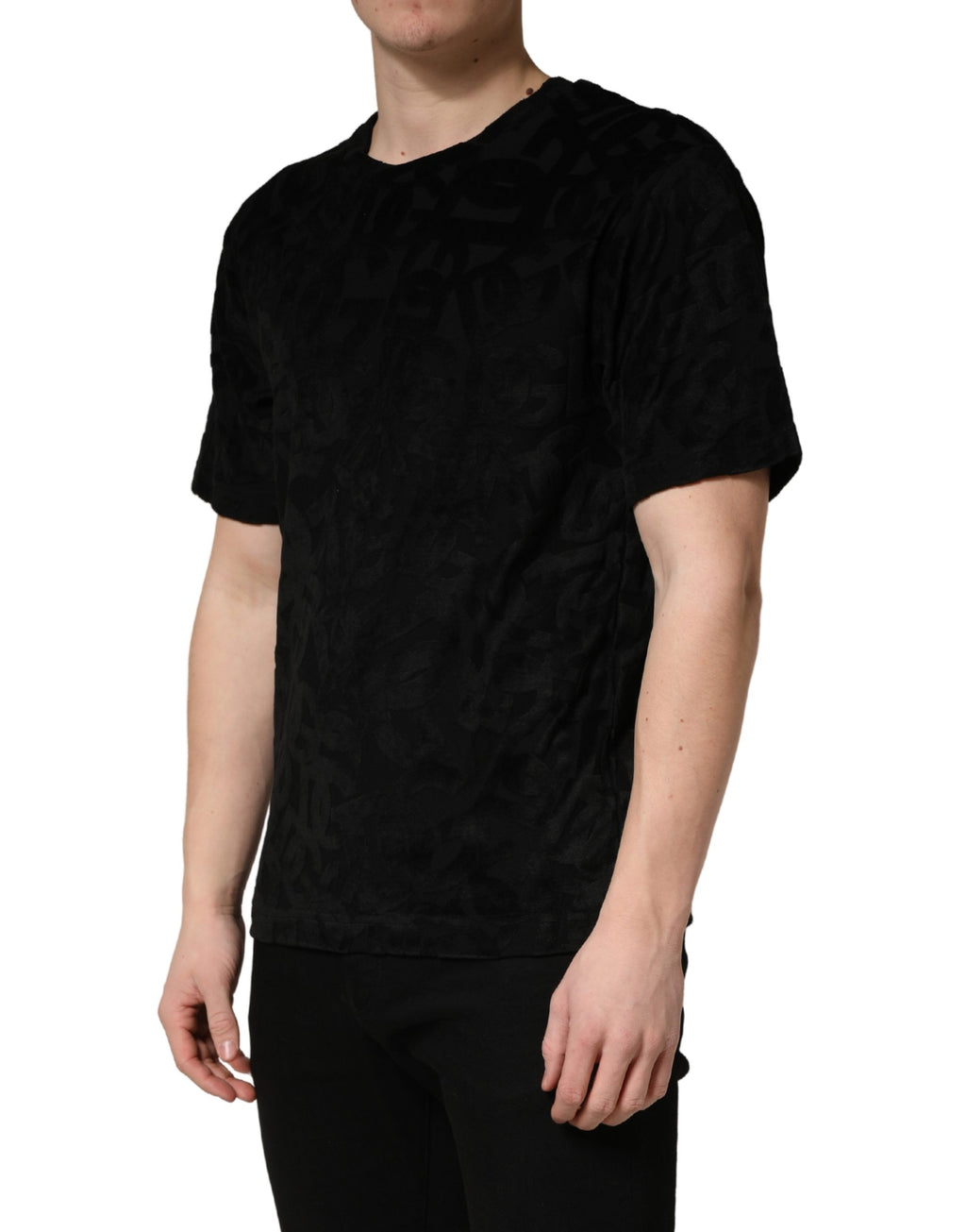Black DG Mania Logo Print Casual  T-shirt