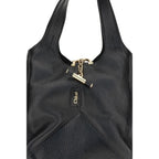 Black Buffalo Leather Shoulder Bag