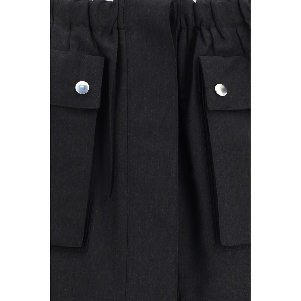 Gray Linen Mini Skirt