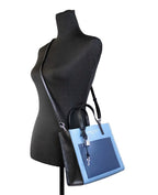 Marc Jacobs Grind Mini Blue Heaven Colorblock Leather Tote Crossbody Bag Purse